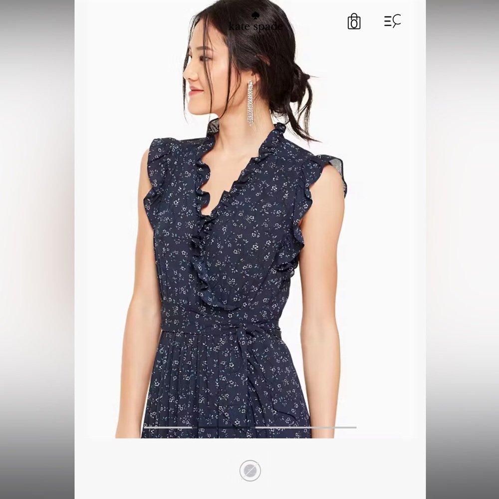 ♠️ Kate Spade ♠️ Out West Wild Rose Ruffle Wrap Dress - Picture 3 of 8